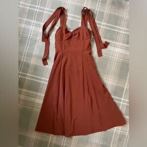 Shein tie strap sweetheart midi dress, size large